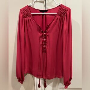 Lace up blouse from White House Black Market